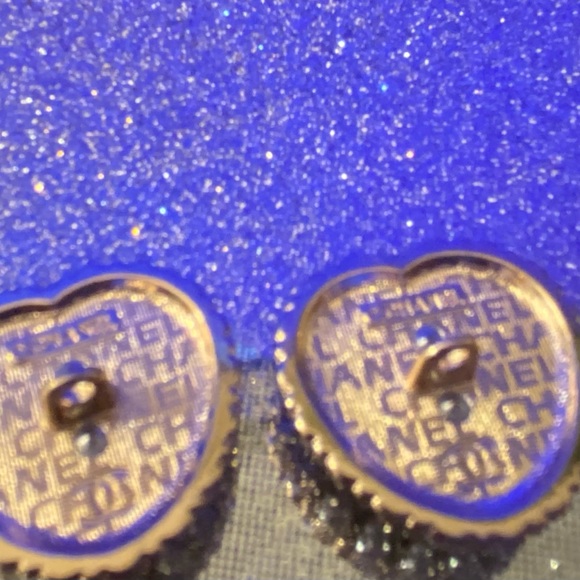 Black Heart Gold Mini Pearl Trim buttons Stamped serial - Picture 2 of 5